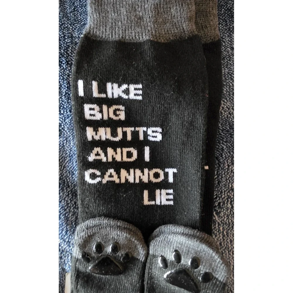 Pawsitively Fun! Dog & Owner Matching Sock Set - Black & Gray Novelty Socks- NWT